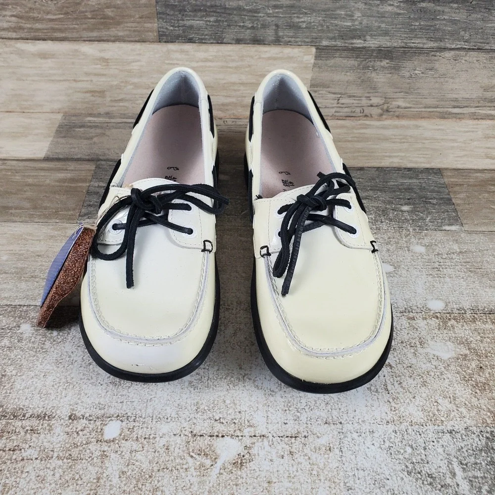 Birkenstock Tennessee Shoes Mens 8 / Womens 10 White Black Lace-Up‎ *read*